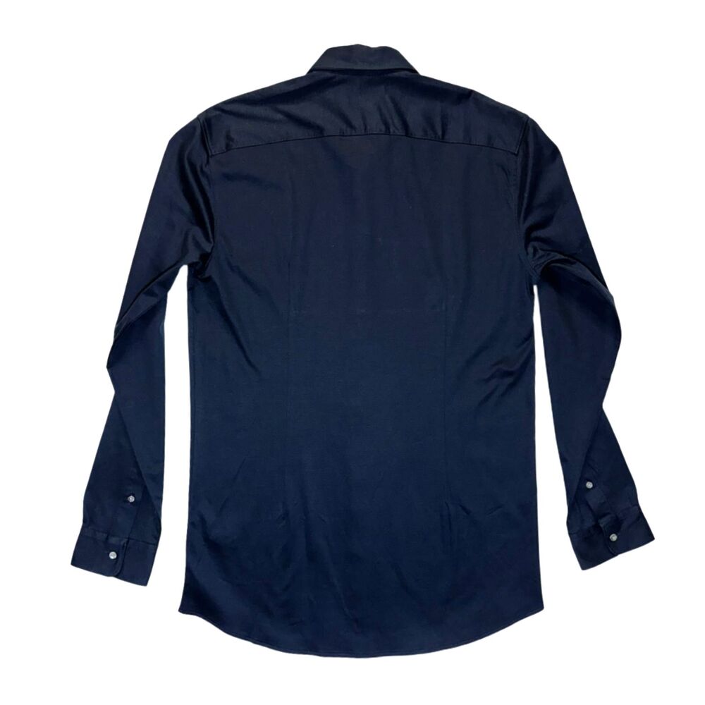 Scotch & Soda Slim Fit Stretch Cotton Shirt in Dark Navy Blue Sz M 20 x 32" - Picture 3 of 12